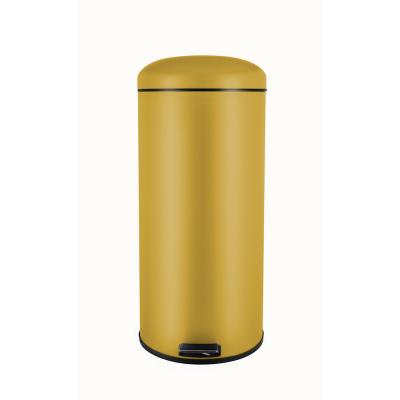 China New Design Sustainable Home Use Slim Round Rubbish Pedal Waste Bin With Soft Narrow Lid for sale