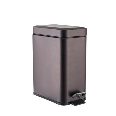 China Viable Wholesale High Quality Home Use 5L Rectangle Stainless Steel Pedal Trash Can For Kitchen for sale