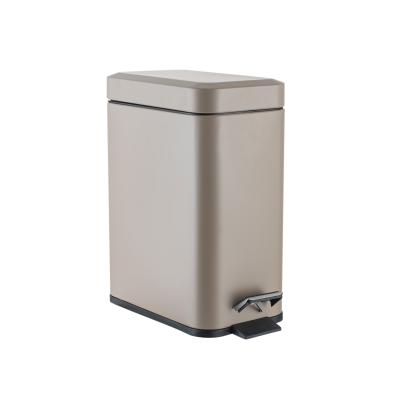 China Household Rectangle Stainless Steel Pedal Trash Bin Waste Bin Viable Custom High Level Custom Home Use For Kitchen Bathroom for sale