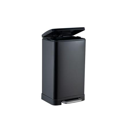 China A Grade Quality Assurance Mat Black Foot Step-On Garbage Viable Waste Bin Rectangle 30L for sale