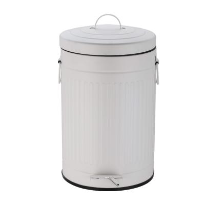 China Professionally Made Viable Retro Style White Pedal Trash Can for sale