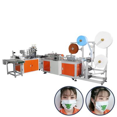 China High Production Efficiency Brand Logo Position Face Mask Making Machine Positioning Nonwoven Machinery 1+1 3ply 4 Ply Face Mask Production Machine for sale