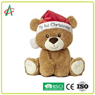 China Lovely Teddy Bear Xmas Gift Plush Toy Stuffed Animal My 1st Christmas Customize for sale