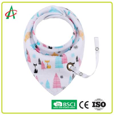 China 100% Cotton Newborn Baby Bibs 34x31CM With Pacifier Clip Adjustable for sale