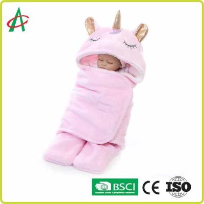 China Flannel Unicorn Pillow Sleeping Bag 65x75cm With Velcro For Babies for sale