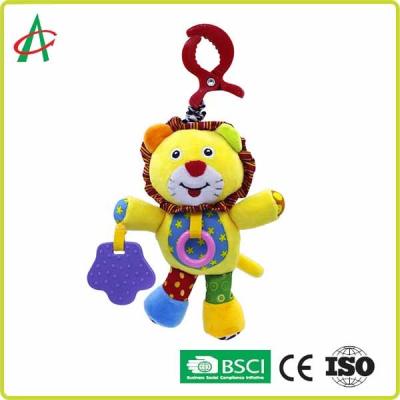 중국 Lion 15cm Baby Plush Rattle With Chewing Teethers 판매용