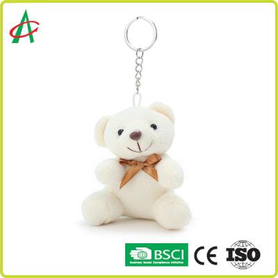 China 10cm Adorable White Bear Stuffed Animal With Butterfly Tie for sale