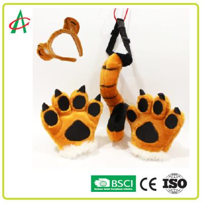 China BSCI BPA freies Tiger Tail-, Tatzen-und Hairband-Plüschtier-Plüsch-Spielzeug zu verkaufen