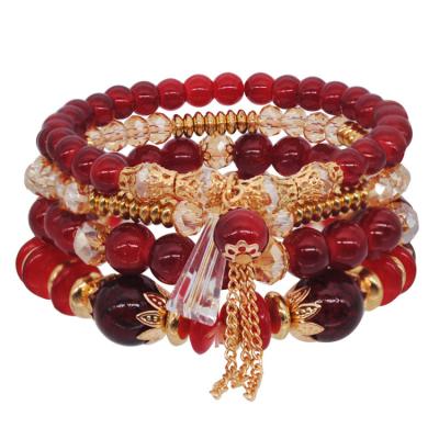 China FASHIONABLE Multi-Layer Multi-Layer Elastic Fashion Pearl Bracelet For Women Jewelry for sale