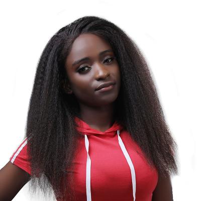 China No Tangle And Cuticle Shedding Most Popular 100% Virgin Professional Straight Brazilian Hair Yaki Lace Front Wig For Black Women for sale