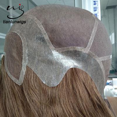 China Tight Cheap Price #7 Color Human Virgin Long Hair Customized Mono Low Full Head Wig Hairpiece For Women for sale