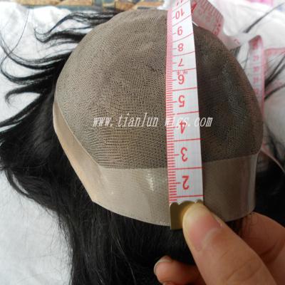 China Wholesale Price Factory Wholesale Price Brazilian Virgin Hair Mono+PU Thin Mono+PU Wig For Men Thin Skin Men's Hair Systems for sale