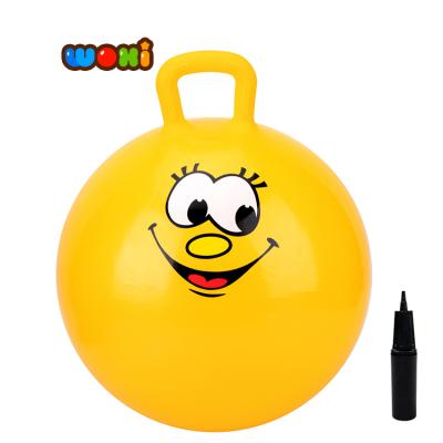 China Toy Yellow Cute PVC Inflatable Bouncing Christmas Jumping Ball Bouncy Jumping Balls for sale