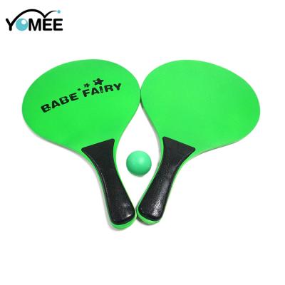 China Customized silk screen print printing design beach matkot paddle ball beach racket set for sale