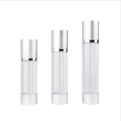 China GF-H 80ml Luxury Aluminum Cosmetic Bottle Airless Pump Matte Silver Airless Bottle for sale