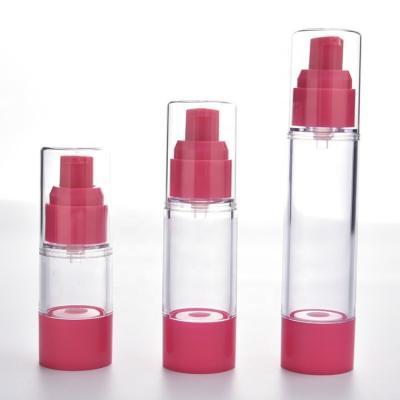 China Cosmetic Airless Pump 15 Rose Lotion Bottle Skin Care Lotion Bottle 30 50ML Plastic Airless Bottle for sale