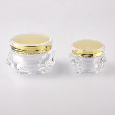 China 20g Acrylic Face Cream Jar Cosmetic Diamonds Packaging Bottle Luxury Clear Acrylic Crystal Creams Jar Skin Care Cream Jar for sale