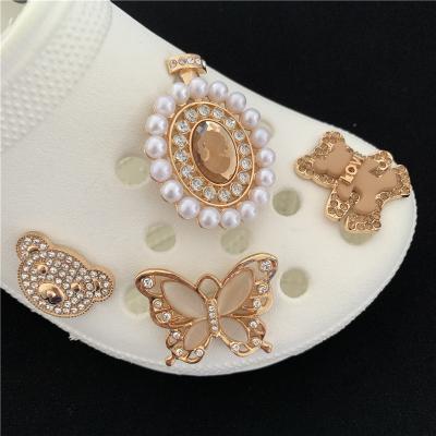 China Designers Custom Metal Charm Bling Faux Stone Metal Disigners Luxury Brand Croc Shoe Charms Croc Shoe Charms For Shoes Decoration Wholesale for sale