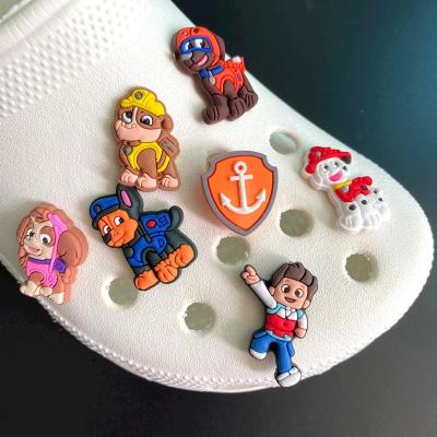 China Wholesale Shoe Charm PVC Shoe Accessories Dog Cartoon Character Shoe Buckles Wholesale Custom Shoe Charms Decoration Fit Sandals Wristbands for sale