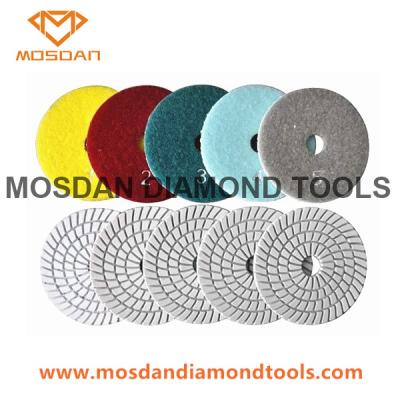 China 5 Step Flexible Wet Polishing Pads for Marble Terrazzo Granite Limestone for sale