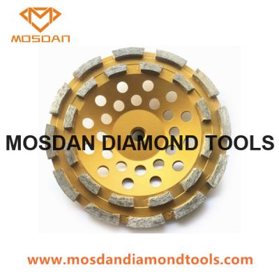 China Double Rows Diamond Segment Cup Wheel Disc with Thread for sale