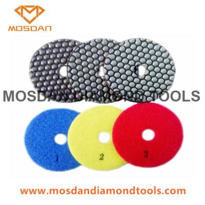 China 4 Inch 3 Steps Shine Light  Marble Terrazzo Dry Polishing Pads for sale