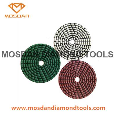 China 4 Inch Dry Flexible Velcro Resin Bonded Diamond Polishing Pads for sale