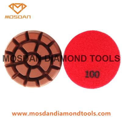 China 3'' Dry Hybrid Copper Bond Polishing Pads 10mm Thickness for Concrete for sale