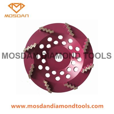 China 6 Inch 150mm Cup Grinding Disc with 8 Zigzag Wave Diamond Segments for sale