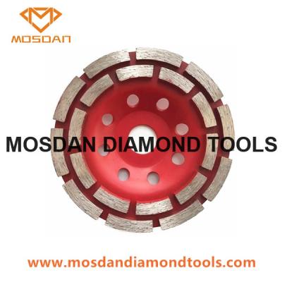 China Double Rows Diamond Segment Cup Wheel Disc with Thread for sale