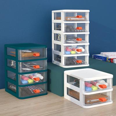 China Pretty Silicone Handle Design Plastic Storage Cabinet Box Small Drawer Multi Viable Desk Transparent Organizer for sale