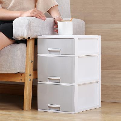 China Modern Style Simple Pure Color Desk Organization Viable 3 Layer Plastic Storage Furniture For Kids for sale