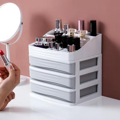 China Sustainable Multifunctional Separable Small Box Lipstick Storage Drawer Plastic Cosmetic Cabinet for sale