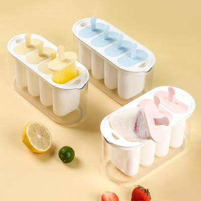 China New Viable Summer Food-Grade DIY Silicone Popsicle Popsicle PP Pop Mold Homemade Summer Viable for sale