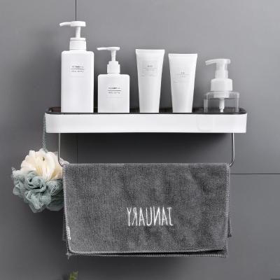 China Kitchen Bathroom Towel Rack Organizer Storage Waterproof Wall Mounted Bathroom Shelf for sale