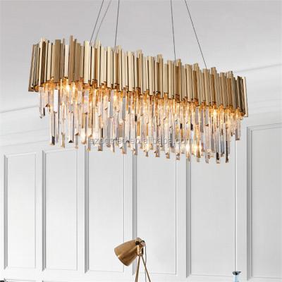 China Contemporary Decorative Modern Rectangular Crystal Chandelier Guzhen Lamps for Stairs for sale