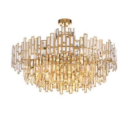 China Nordic Modern Contemporary Luxury LED Chandelier Crystal Chandelier Gold Pendant Light Large for sale