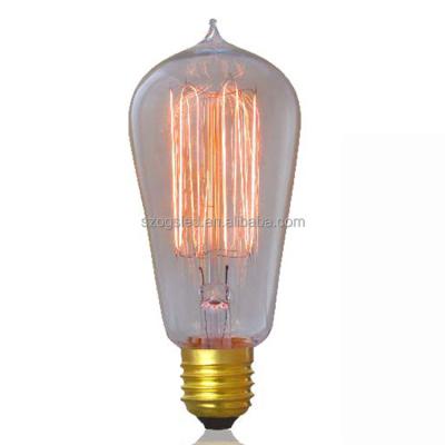 China Vintage ST58 Spiral Brass Filament Bulbs Transparent Incandescent Edison Light Bulbs Tubular Lamps Nostalgic for sale