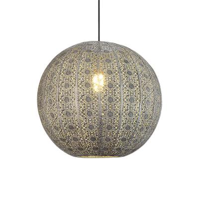 China Asian Rustic Decorative Indoor Ribbon Ball Chandelier Hanging Light Restaurant Hanging Lamp for sale