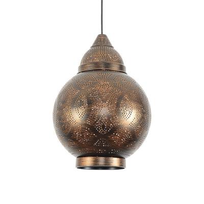 China Asian Industrial Led Pendant Lamp E27 Retro Moroccan Chandeliers Lights For Living Room Hotel for sale