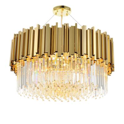 China Crystal Lighting Fixture Golden Luxury E14 230V Traditional Modern Indoor Decorative Chandelier For Home Hotel for sale