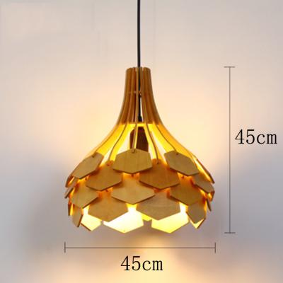 China Guzhen Wood Suspension Latest Factory Contemporary Design Lighting Indoor Decoration Pendant Lamp For Restaurant for sale