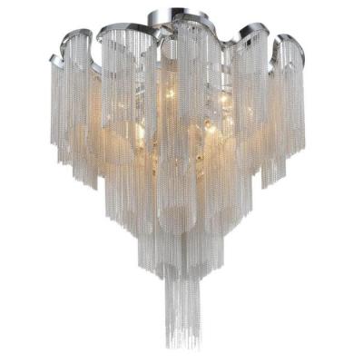 China American Silverr Rustic Aluminum Pendant Light Modern Tassel Chain Vintage Hanging Chandelier for sale