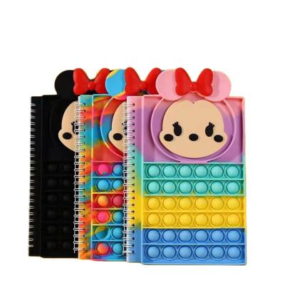 China Hot Selling Popular Notebook Decompression Bubble A5 Silicone Cartoon Coil Notebook For Kids for sale