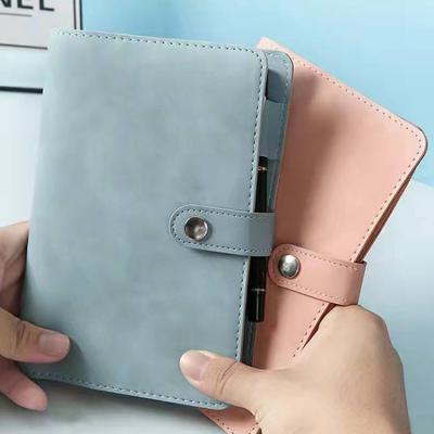 China Wholesale High Quality Hardcover Customized Customized Mini 6 Ring Binder PU Leather Notebook Minimalist Portable Portfolio Diary for sale