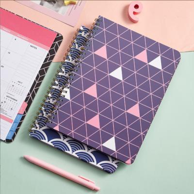 China Wholesale Geometric Color Factory Spiral Notebook Notebook 12 Months Daily Monthly Weekly Planner 2022 for sale