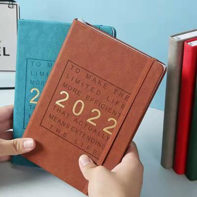 China Daily Monthly Planner Notebook 2022 High Quality Custom PU Leather Organizer Hardcover A5 Hardcover Book for sale