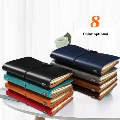 China High Quality Retro Business Custom Notepad Paper Hardcover Book Packing PU Leather Travel Diary Notebook With Logo for sale