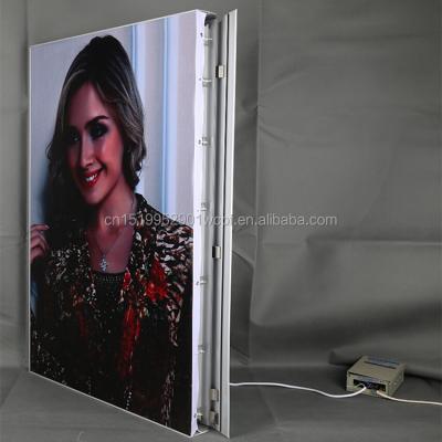 China Non assembly wall mounted frameless metal advertising single side aluminum fabric led light box for sale