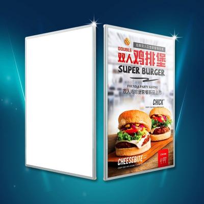 China For Advertising Poster Display New Type Square Shape Aluminum Lightbox 10mm Ultrathin Glass Panel Round Corner Aluminum Advertising LED Light Box for sale